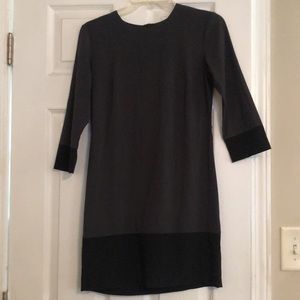 Dark gray and black sheath dress